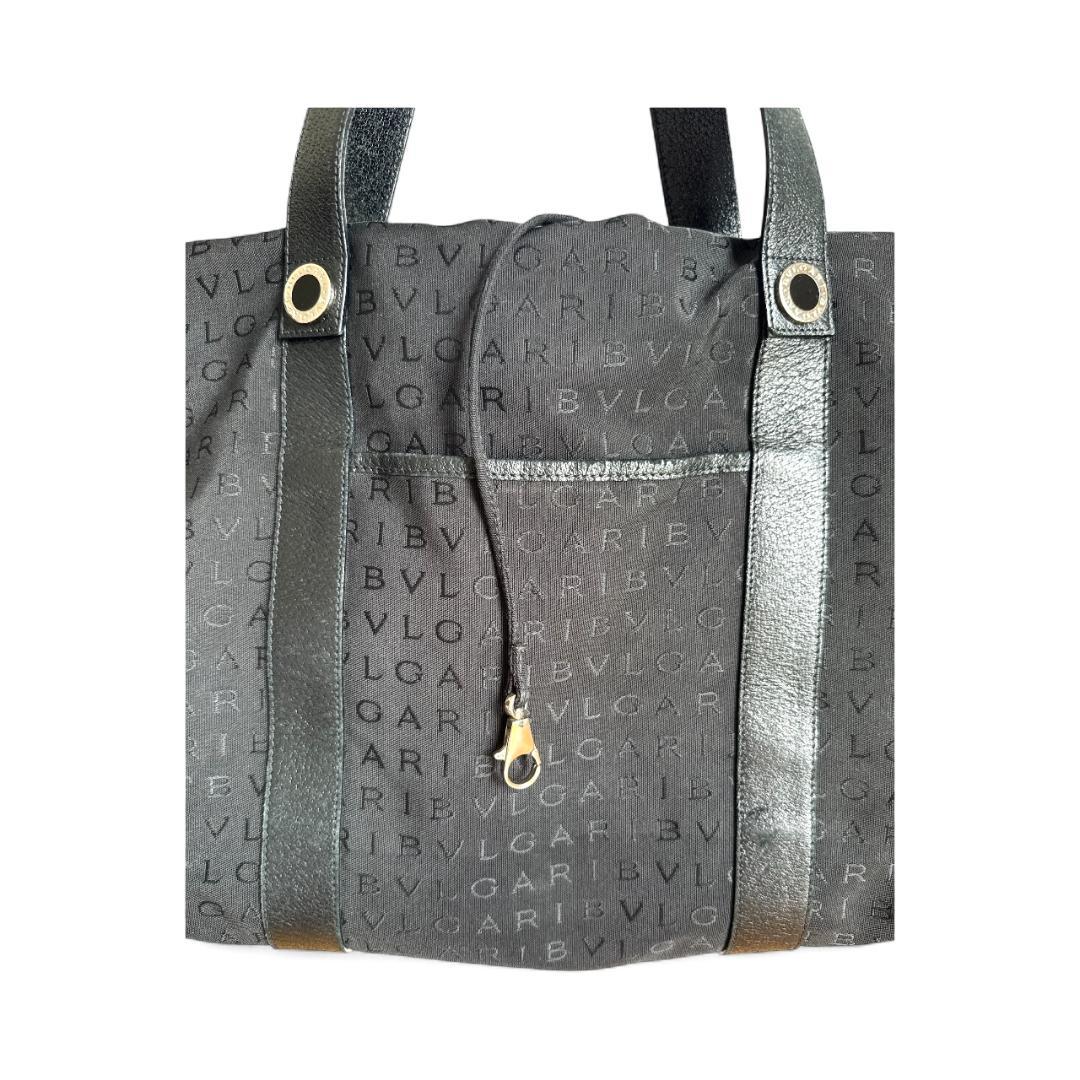 BVLGARI ブルガリ トートバッグ ロゴマニア ブラック