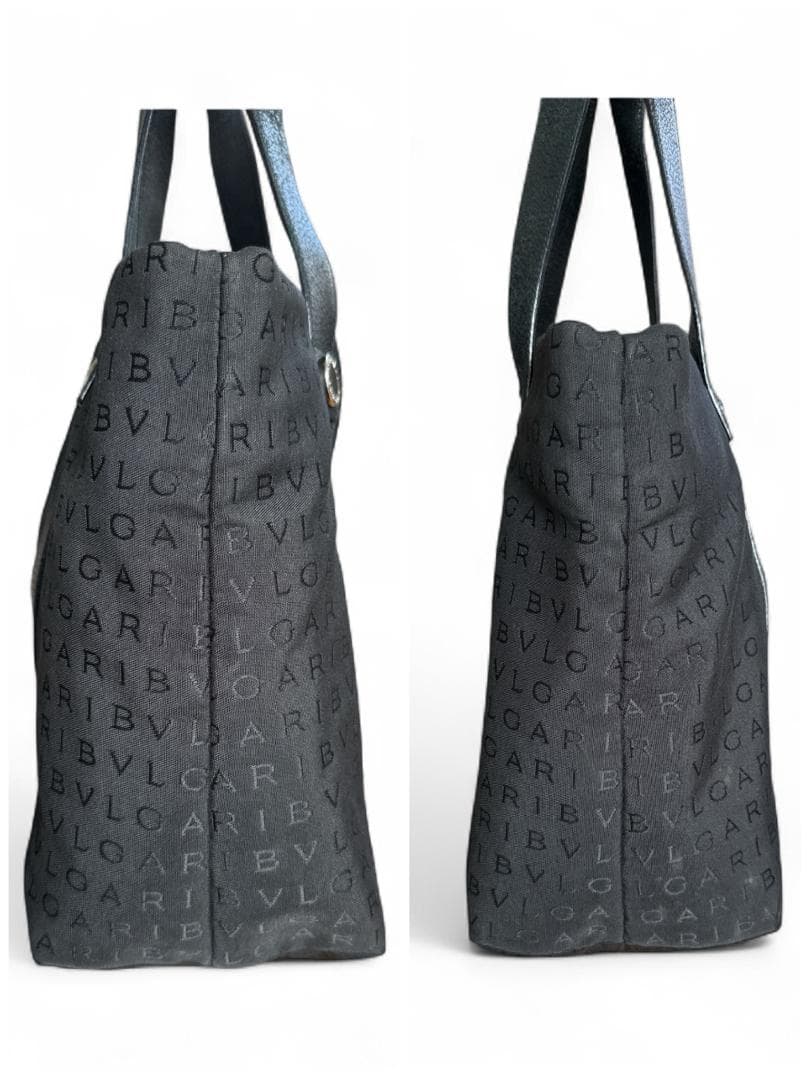BVLGARI ブルガリ トートバッグ ロゴマニア ブラック