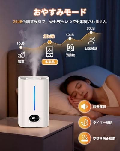 加湿器 大容量 ハイブリッド式【乾燥対策・AI知能恒湿・５重除菌&空気_corg