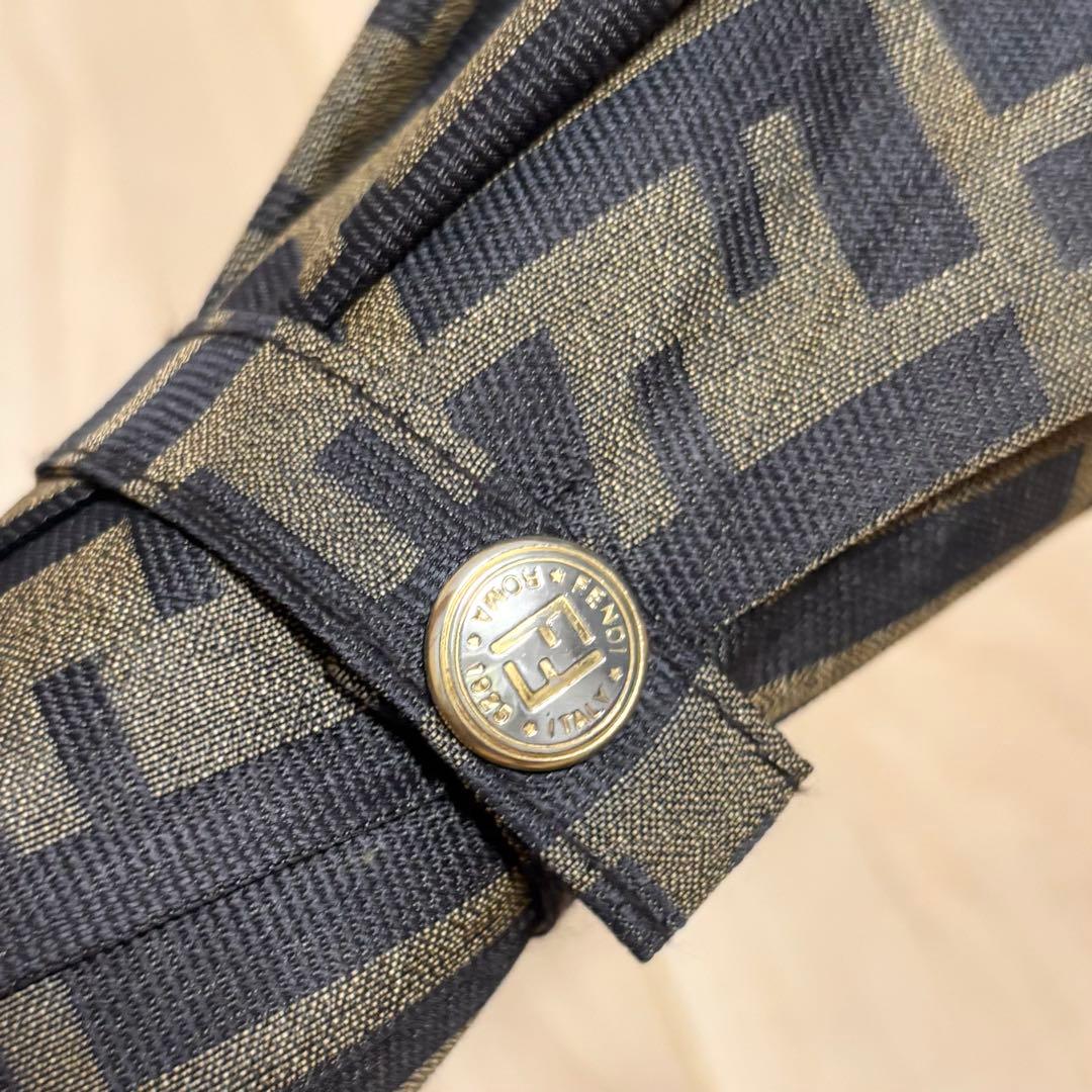 【人気】FENDI フェンディ 傘 ズッカ柄 総柄 茶色 ブラウン