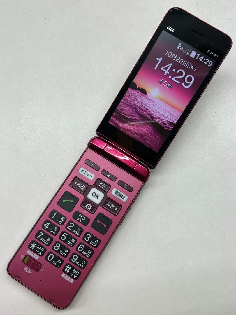 W6A625◆ かんたんケータイ ライト SIM解除済み KYF43 携帯電話