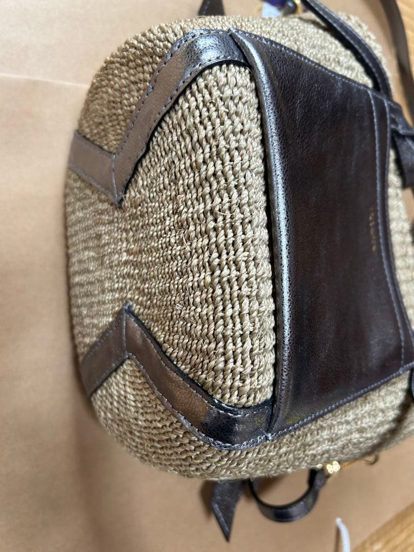 ヴィオラドーロ　アバカ製 2WAYレザーポケットトート