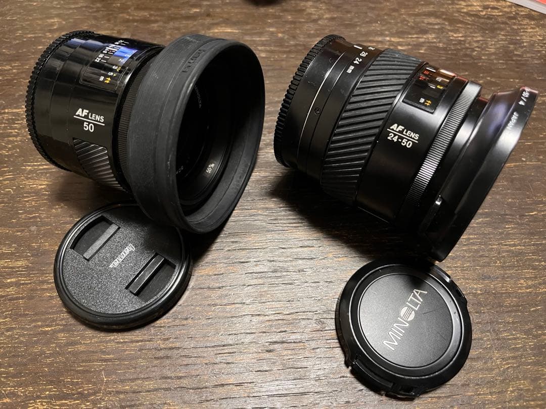 ミノルタ　AF50mm F1.4、AF24-50mm F4セットで