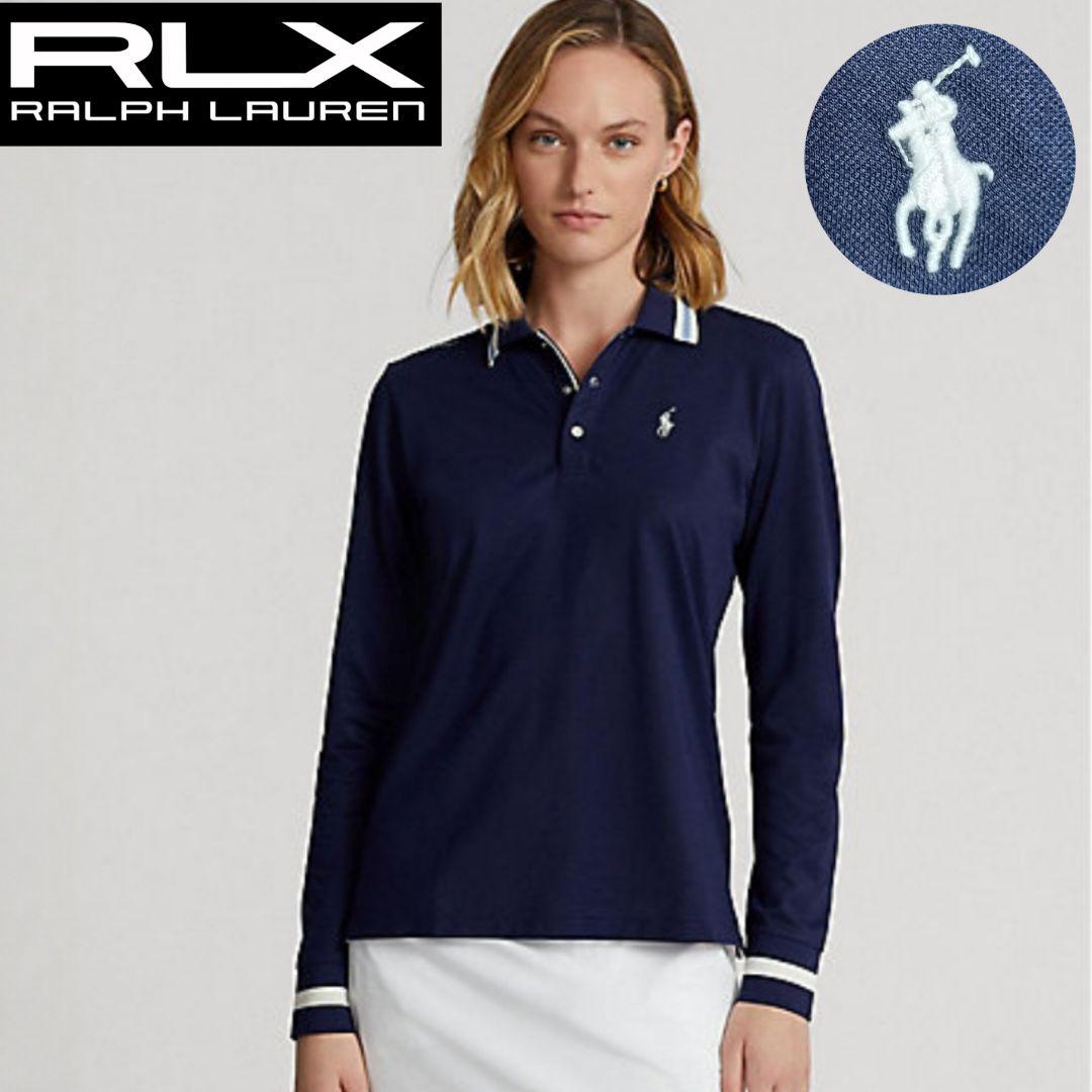 【新品】RLX ラルフローレン ロングスリーブ ポロシャツ ロゴ刺繍 ネイビー