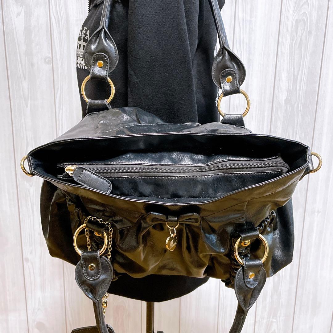 ハンドバッグ ショルダー 黒 リボン 平成ギャルy2k 量産型 地雷 MARS系