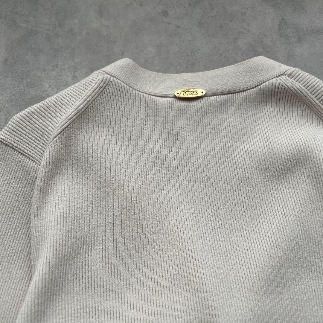 DINER RIB Vネックカーディガン　DEUXIEME CLASSE