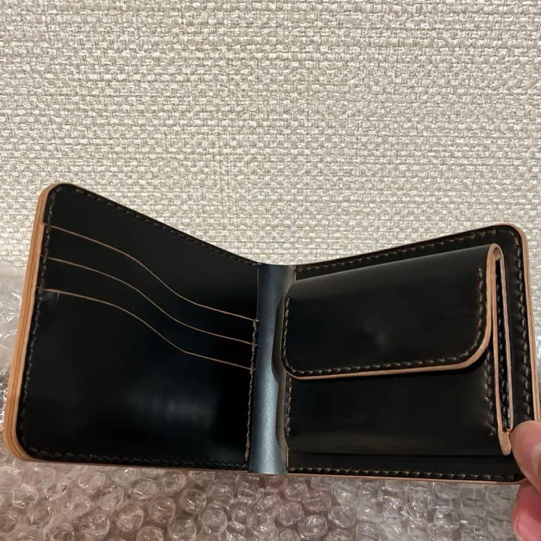 新喜皮革　フルコードバン二つ折り財布　ブラック