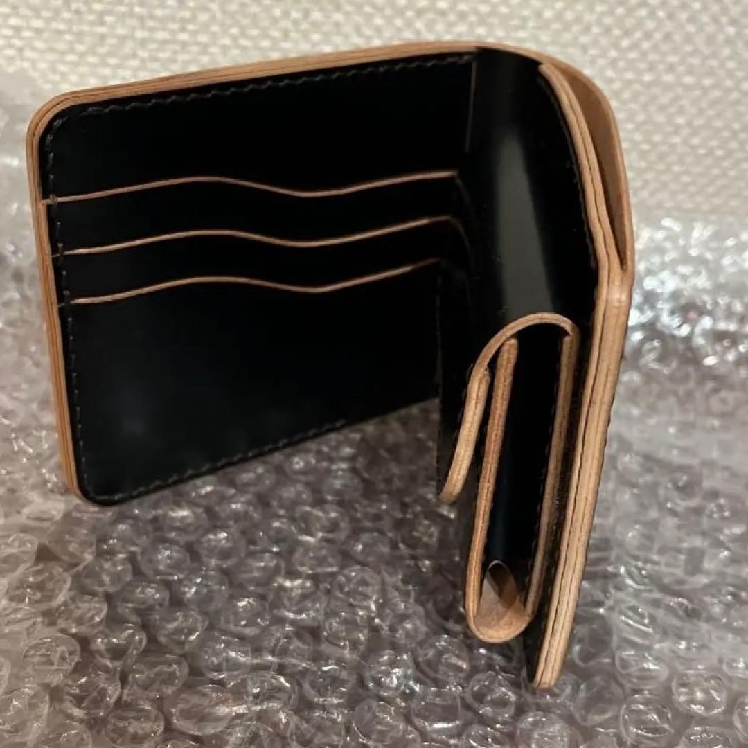 新喜皮革　フルコードバン二つ折り財布　ブラック