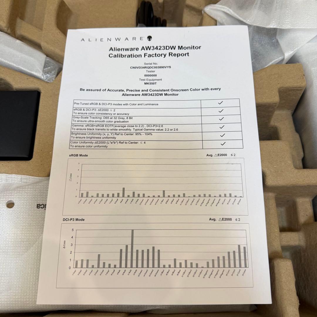 AW3423DW Alienware 34インチ QD-Oled モニター