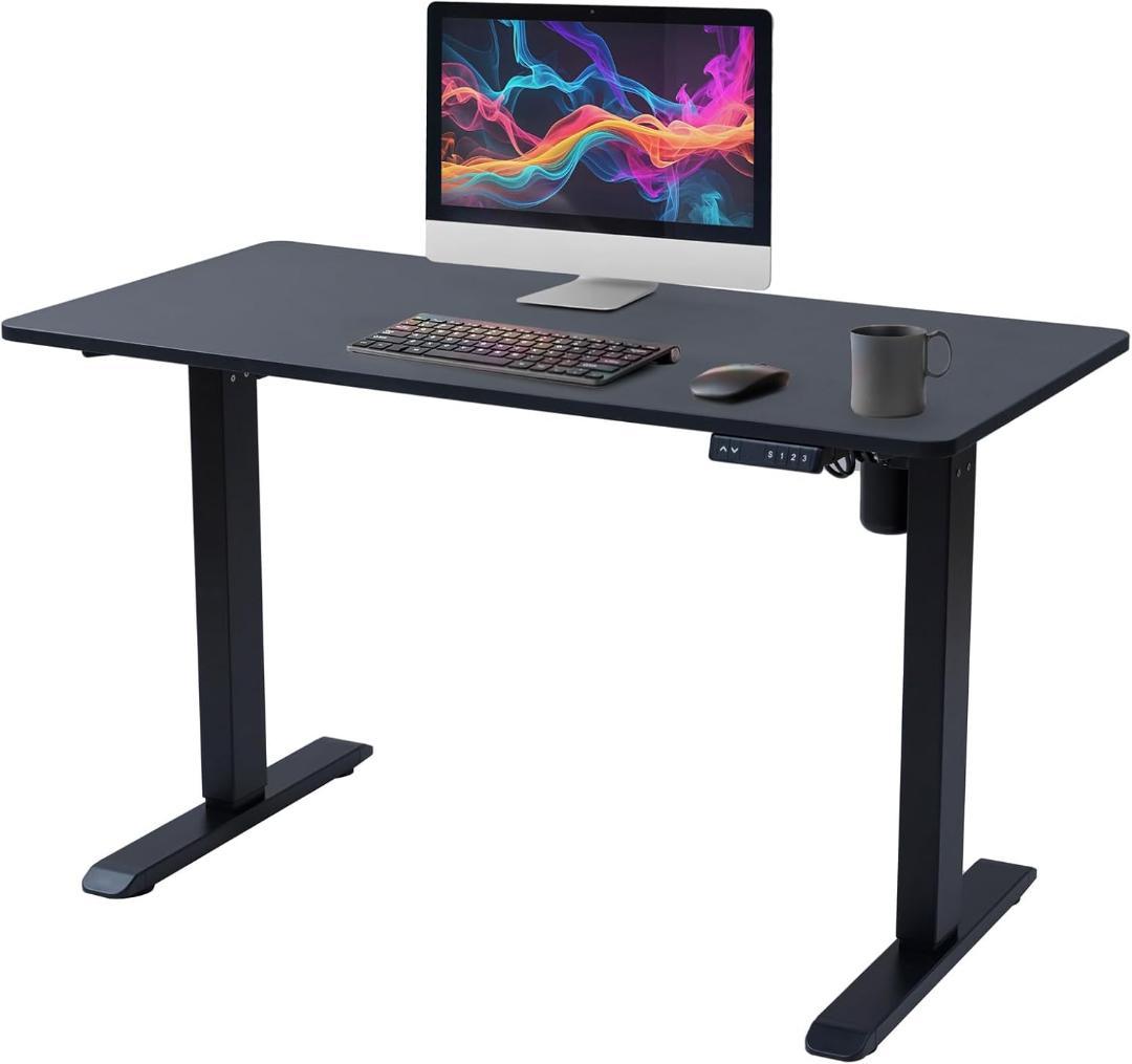 電動 昇降式デスク 衝突検知 USBコンセント付きAED-1260 BK/MBK