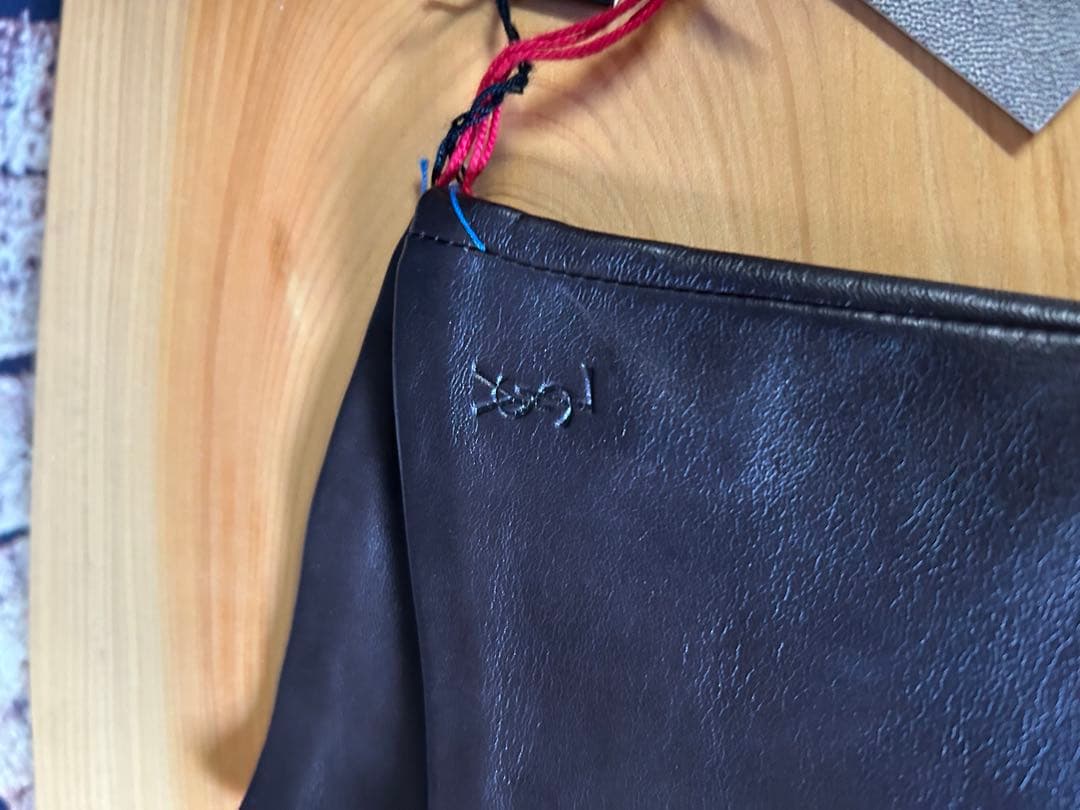 YVES SAINT LAURENT レザーグローブ ブラウン