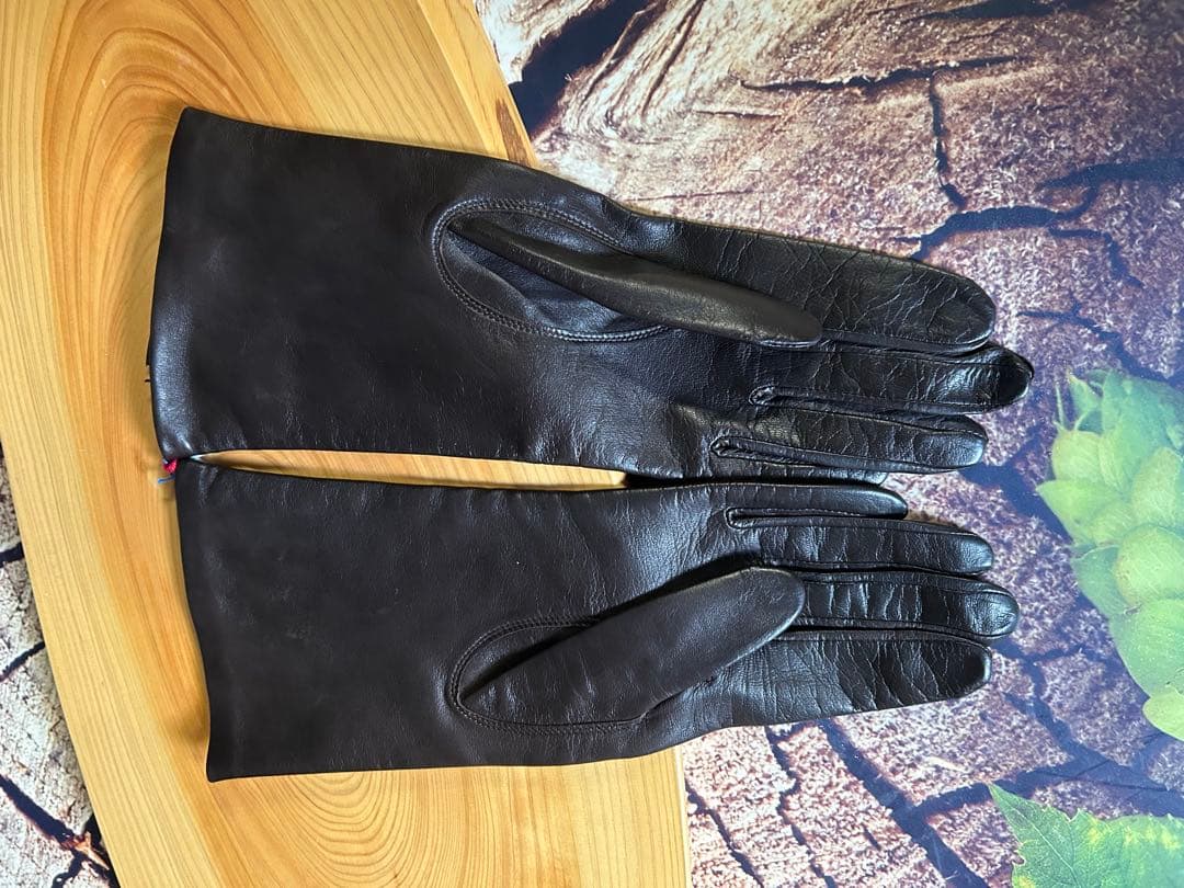 YVES SAINT LAURENT レザーグローブ ブラウン