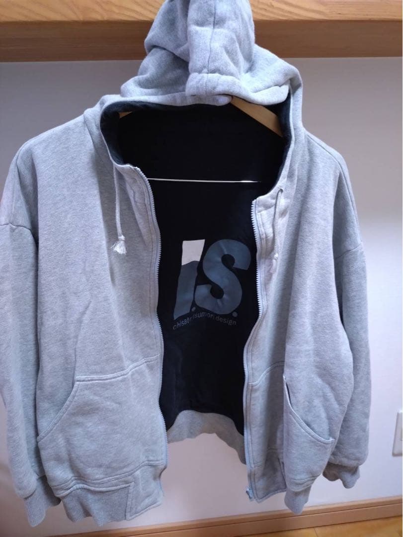 【レア】80sイッセイミヤケ✕ツモリチサトIS リバーシブルパーカー 黒×グレー