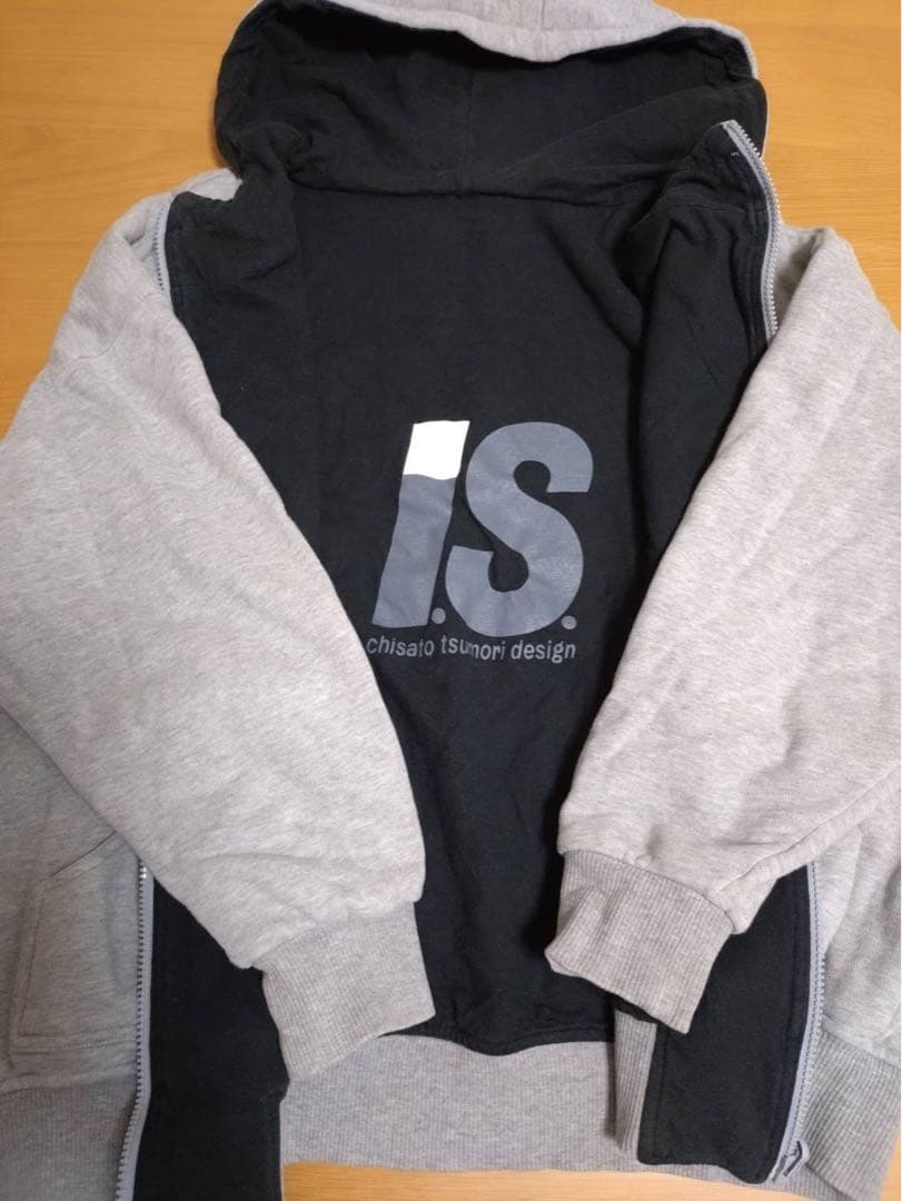 【レア】80sイッセイミヤケ✕ツモリチサトIS リバーシブルパーカー 黒×グレー