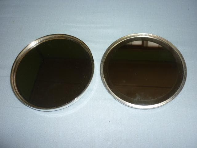 ◆美品 1925年頃！椿 花・枝柄金銀彫金 純銀製 シルバー 置台付き合わせ鏡