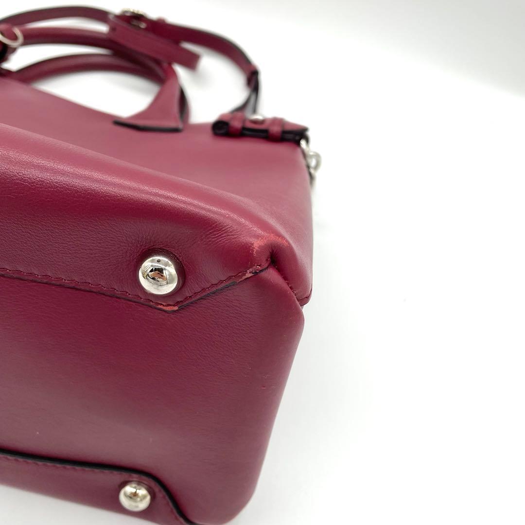 【美品】バーバリー　バナーバッグ　2way ノバチェック　レザー　ボルドー