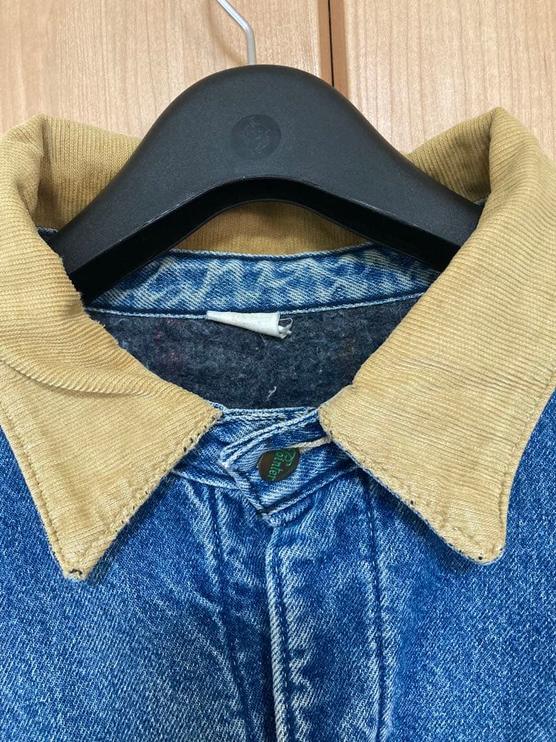 【90s/ポインターブランド】デニム カバーオール 襟コーデュロイ USA製