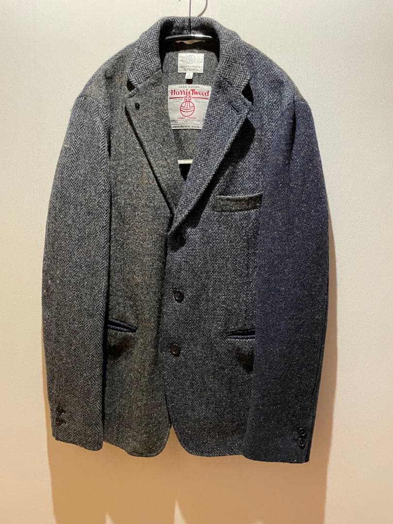 ビューティアンドユース　ハリスツイード　テーラード　クレイジーパターン