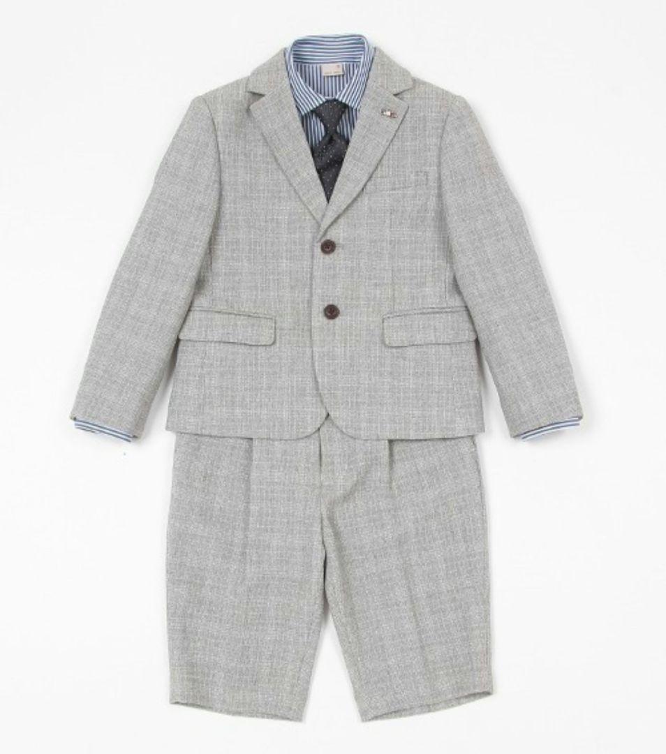 【新品未使用】プティマイン　男の子フォーマル　5点セット　グレー