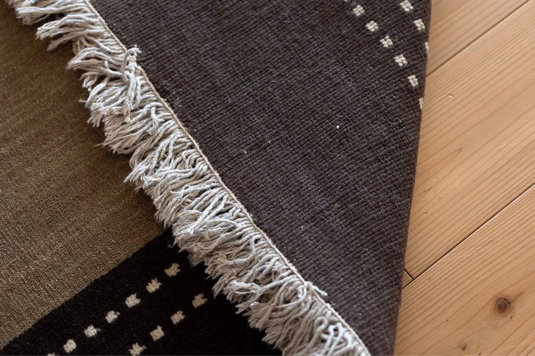 【美品】ギャッベ 150×200 a.depecheオリジナル ウール ラグ