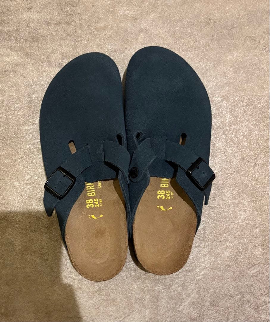 BIRKENSTOCK ボストン 旧ロゴ ネイビー スエード 24.5センチ