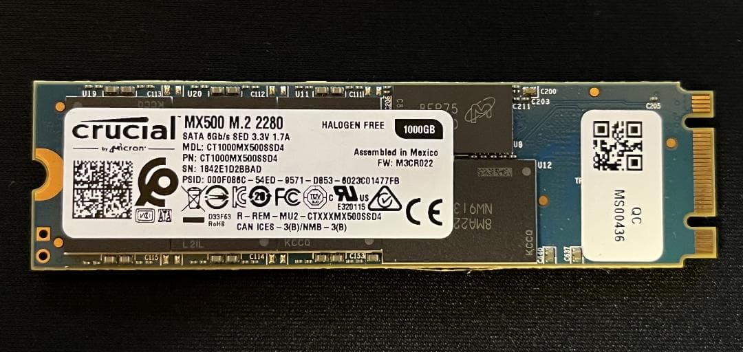 【中古正常品】Crucial（クルーシャル） 1TB 内蔵型 M.2 SSD