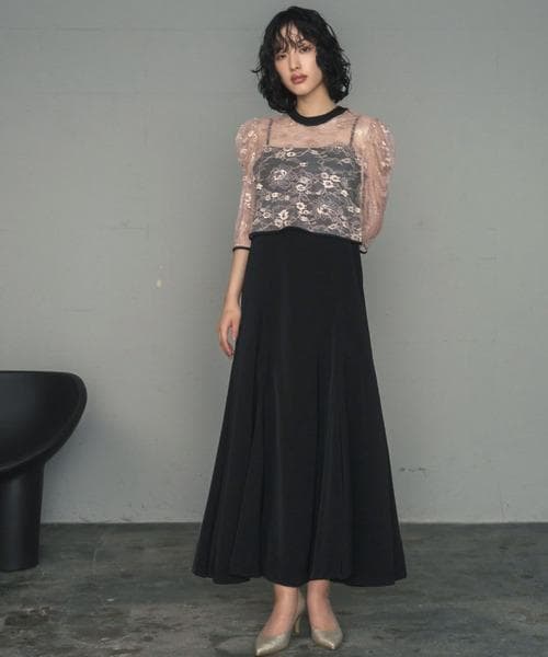 美品 GIRL ガール レースブラウス ワンピース ドレス S オケージョン