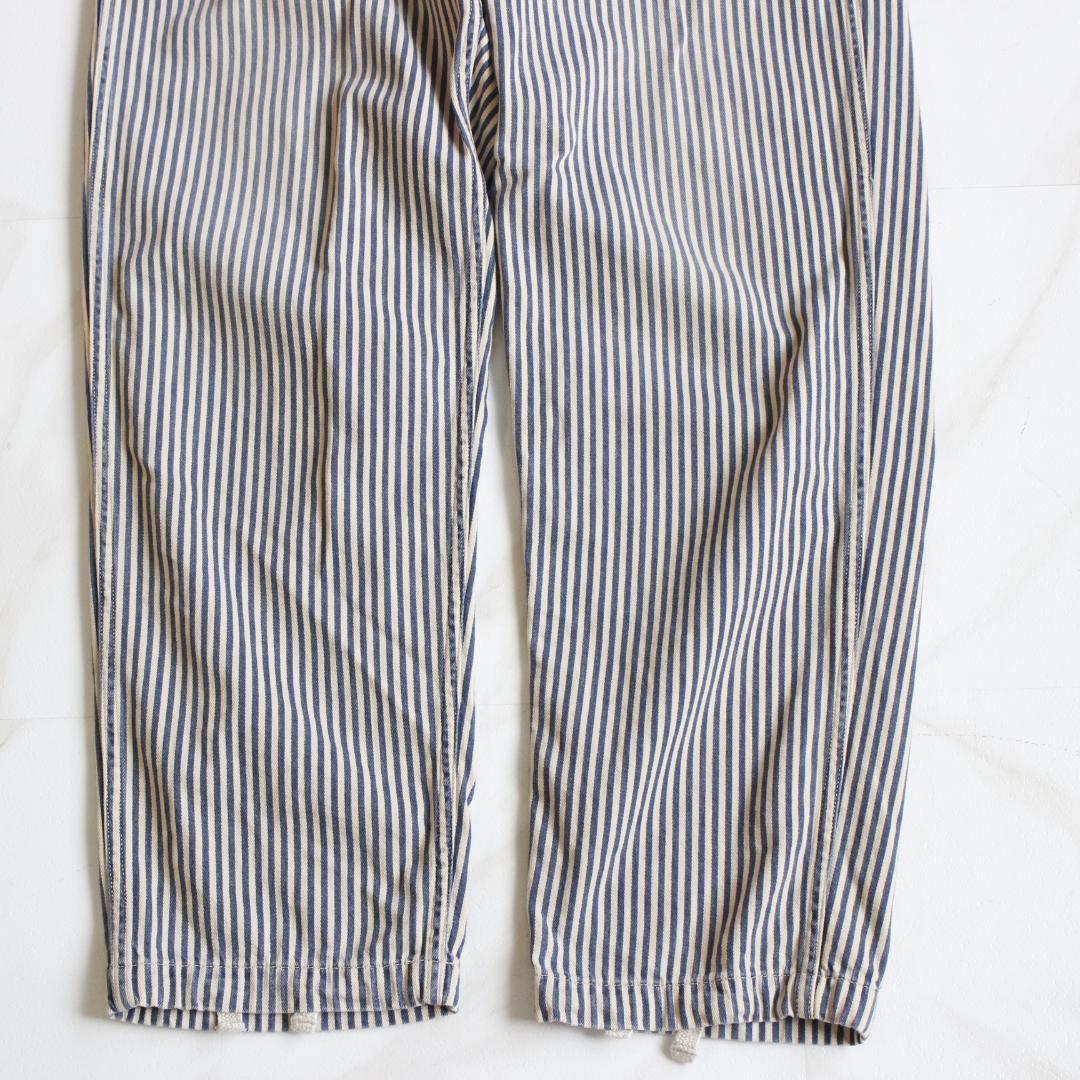 【美品】45R モンプデニムの908ベイカーパンツ Sサイズ R刺繡 ストライプ