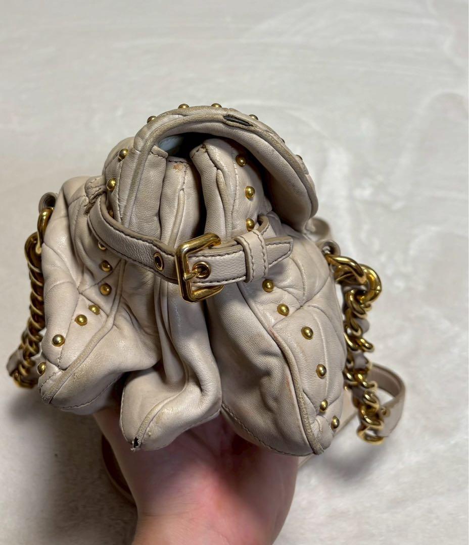 miumiu ミュウミュウ　ハンドバック　ゴールドチェーン　ターンロック　ピンク