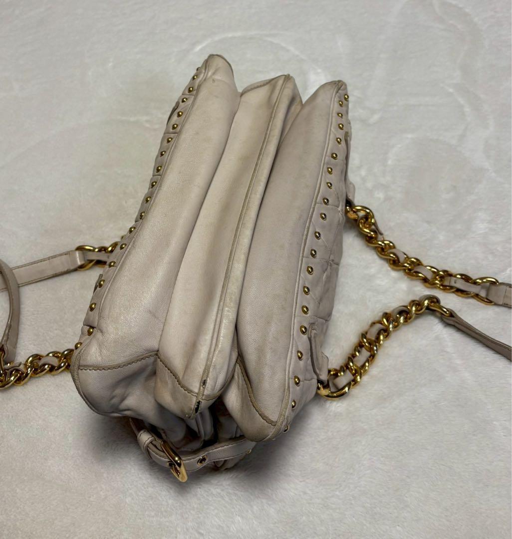 miumiu ミュウミュウ　ハンドバック　ゴールドチェーン　ターンロック　ピンク