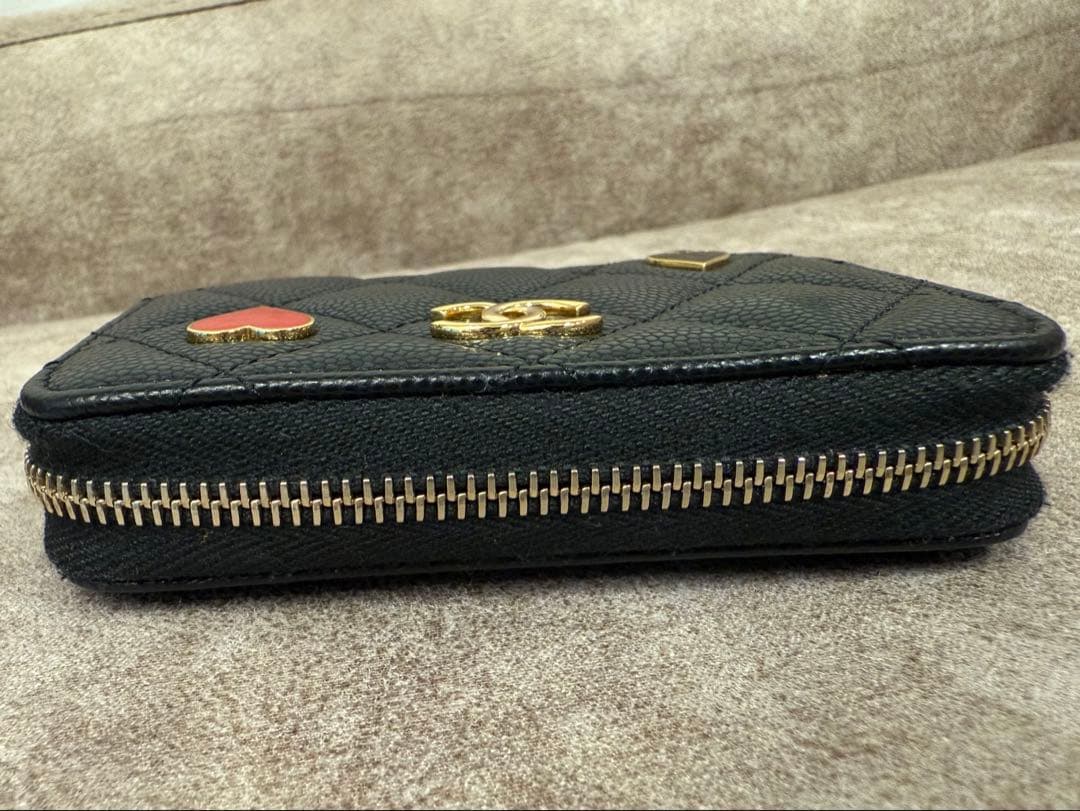 美品　CHANEL ケース　キャビアスキン　ブラック