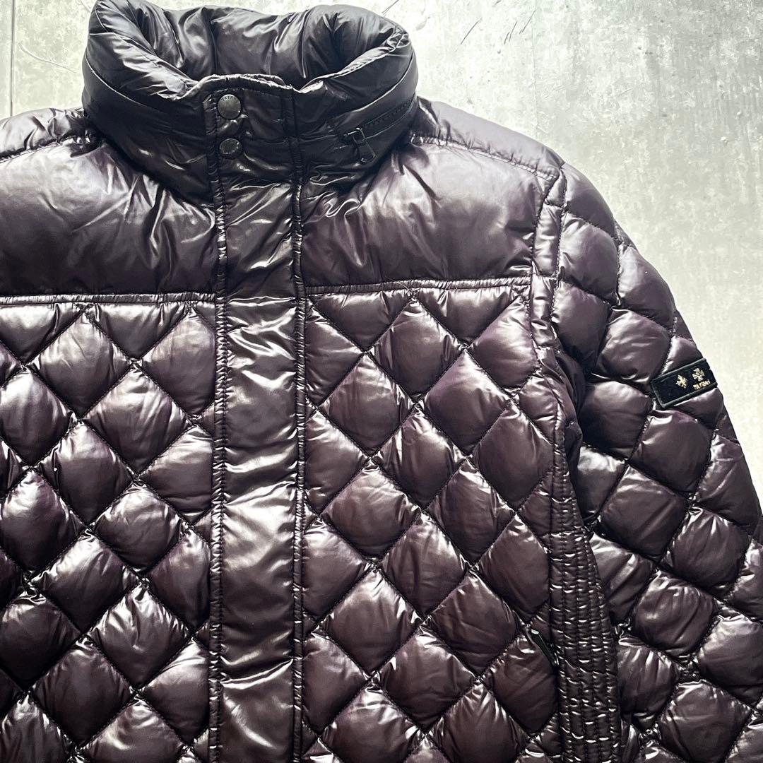 タトラス キルティング クロス 刺繍ロゴ シャイニーダウンジャケット イザール