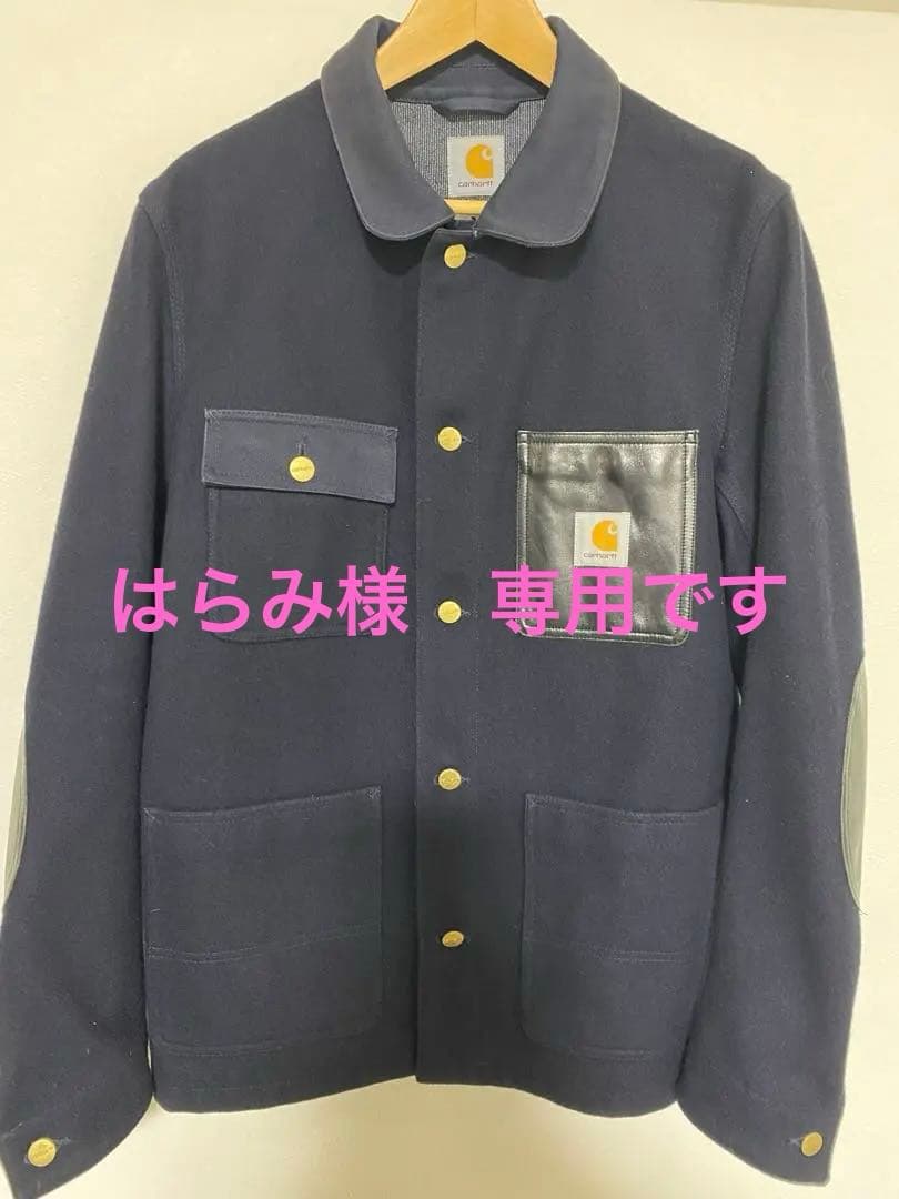 eyejunyaman×Carhartt ネイビー カバーオール ウール/レザー