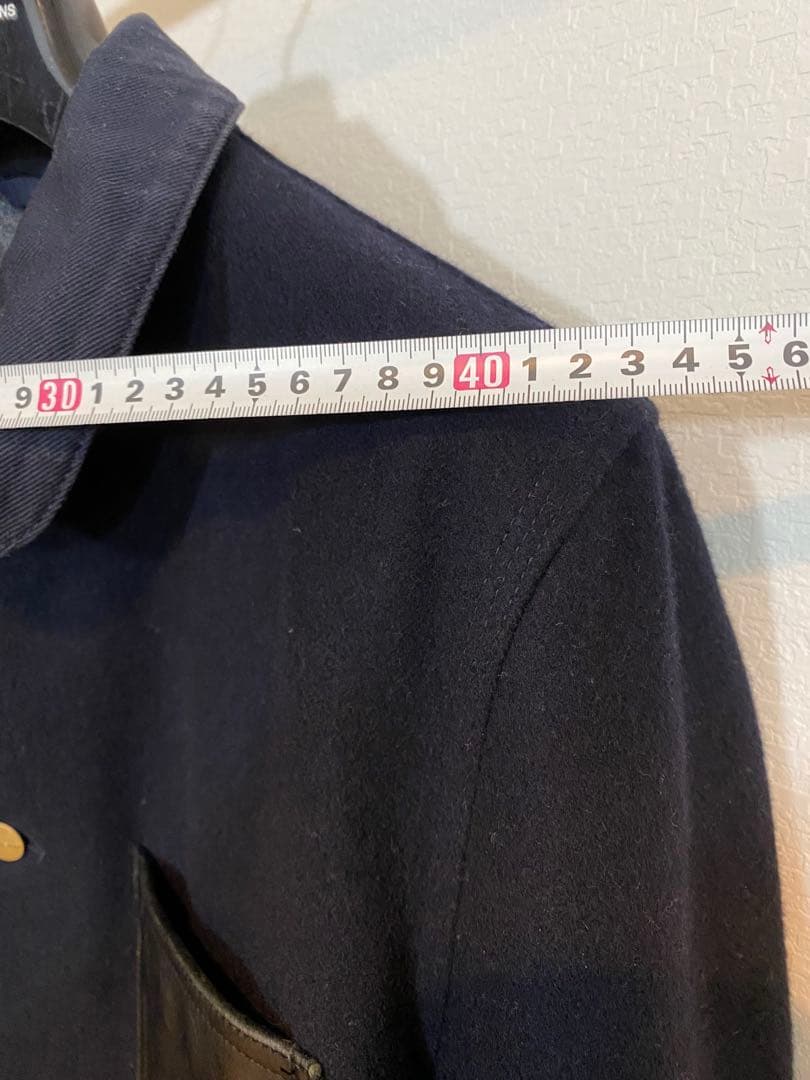 eyejunyaman×Carhartt ネイビー カバーオール ウール/レザー