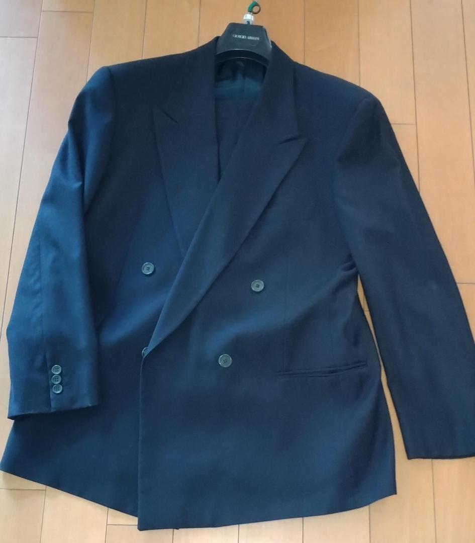 Giorgio Armani ダブルスーツ 濃紺（ダークネイビー）おまけ付