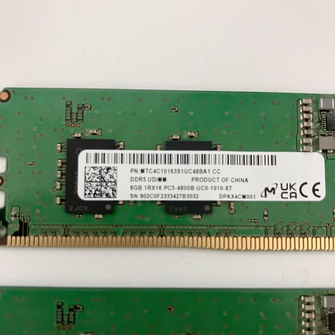 16GB(8GB×2) DDR5-4800MHz Micron