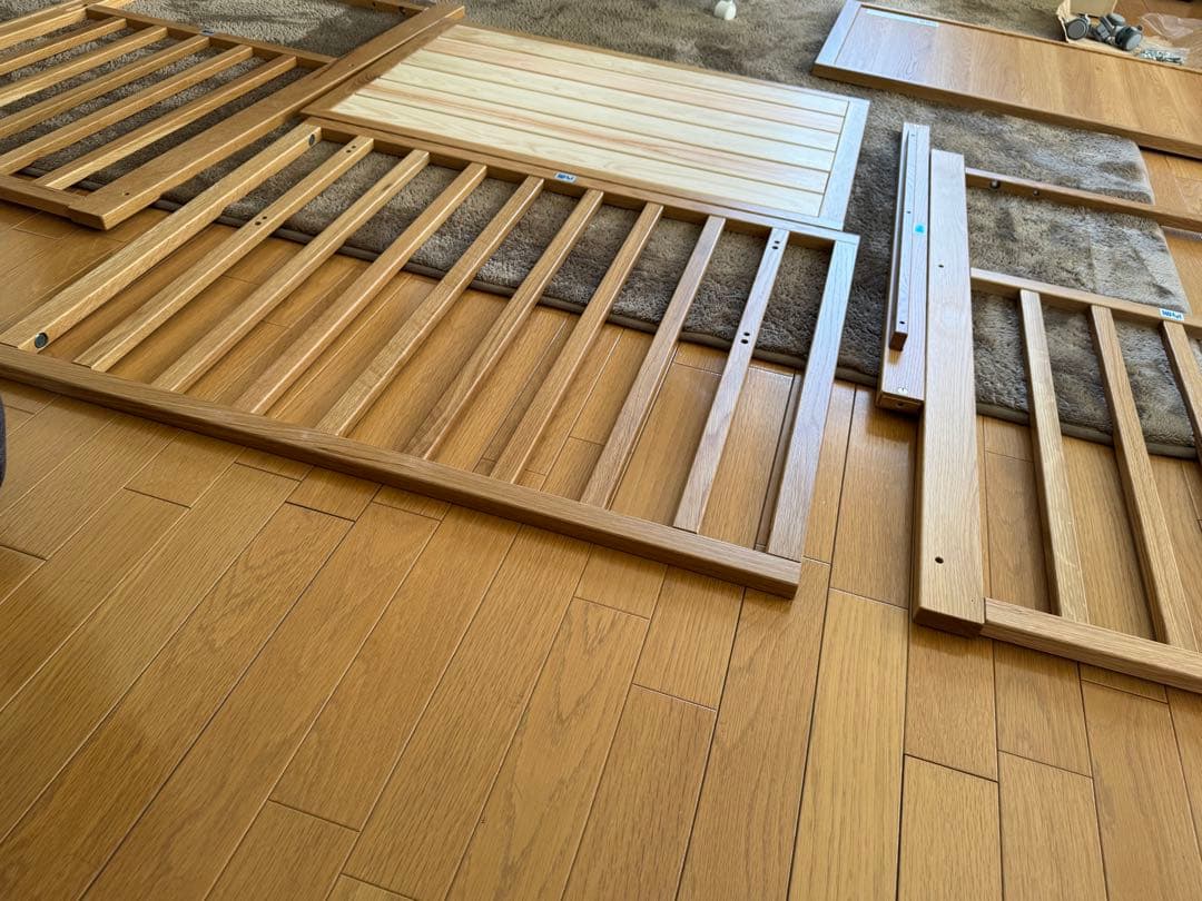 【美品】無印良品 ベビーベッド　【オーク材】