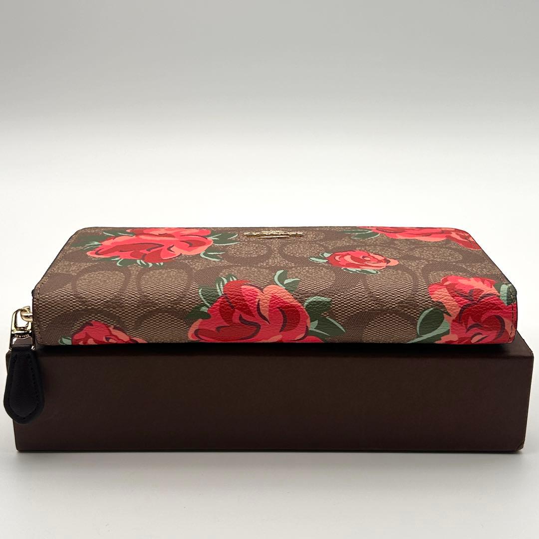 ✨未使用級✨ COACH コーチ 長財布 花柄 シグネチャー PVCレザー 箱付