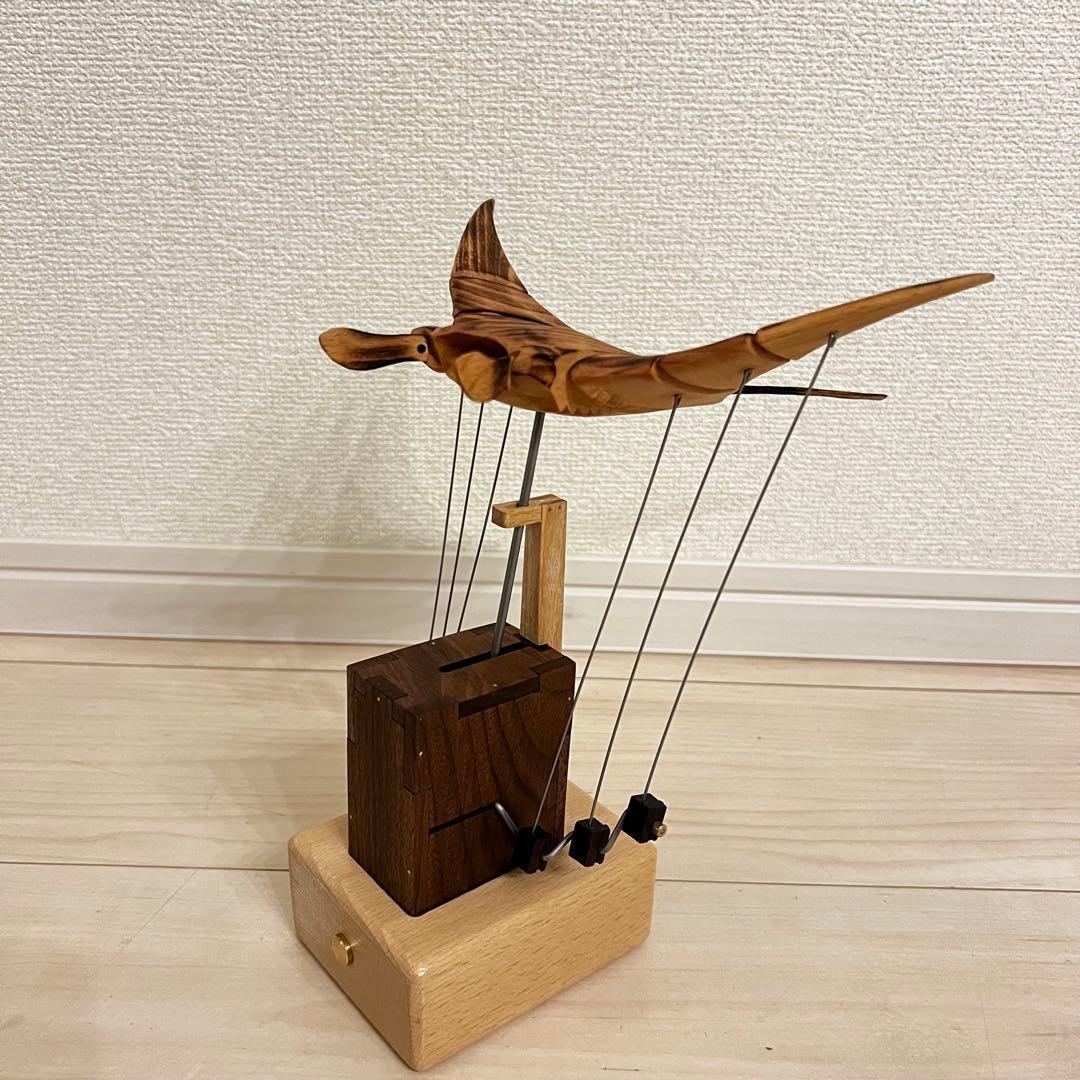 新品　木製　3D マンタ　インテリア　オブジェ　置き物