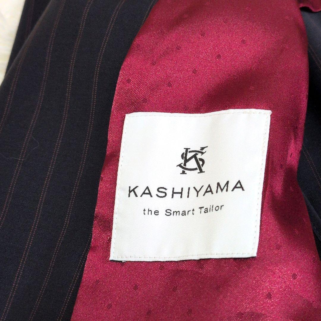カシヤマ 洗える ビジネススーツ セットアップ ネイビー 大きいサイズ