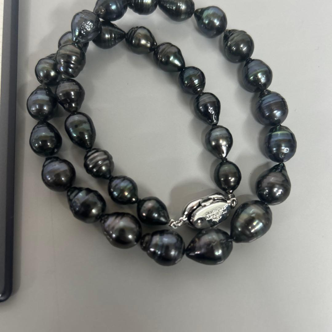 黒蝶真珠 ネックレス 8-10mm