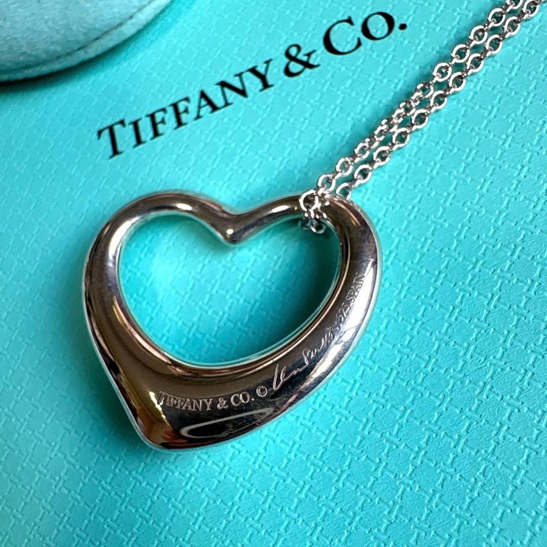 TIFFANY✨ティファニー　オープンハート　ネックレス　専用袋付きsilver