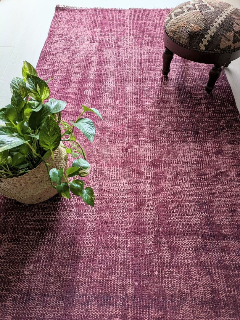 88×170 ワインレッドオーバーダイワンカラー　トルコヴィンテージラグ