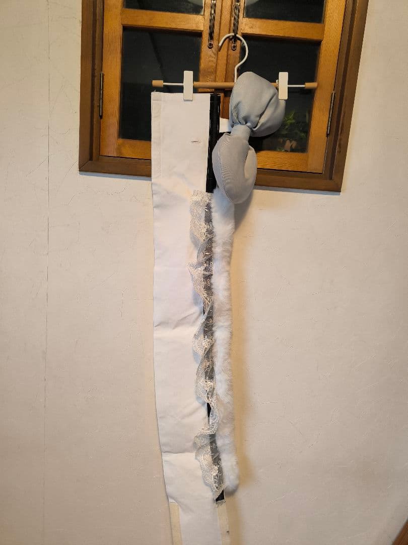 袴セット白いレース模様の長襦袢、お花半襟、フワフワ帯付きセット　別売ブーツ有