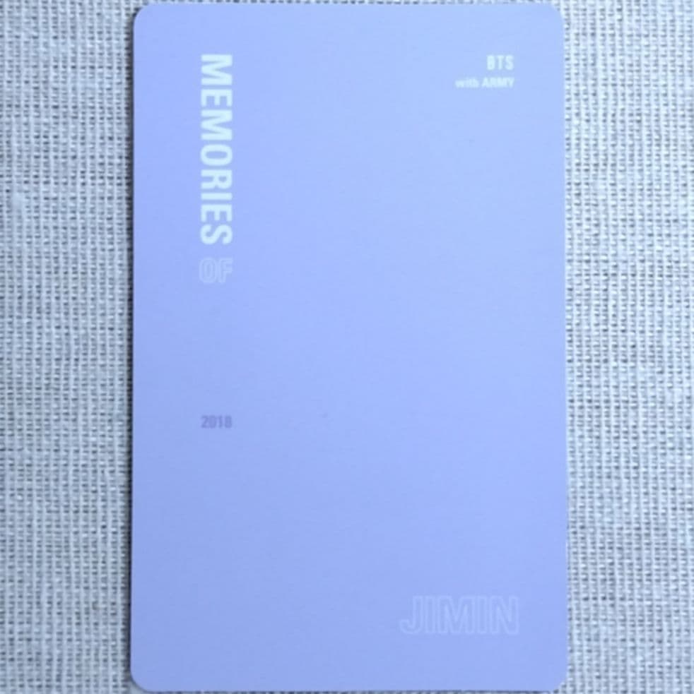 BTS MEMORIES 2018 Blu-ray JIMIN トレカ