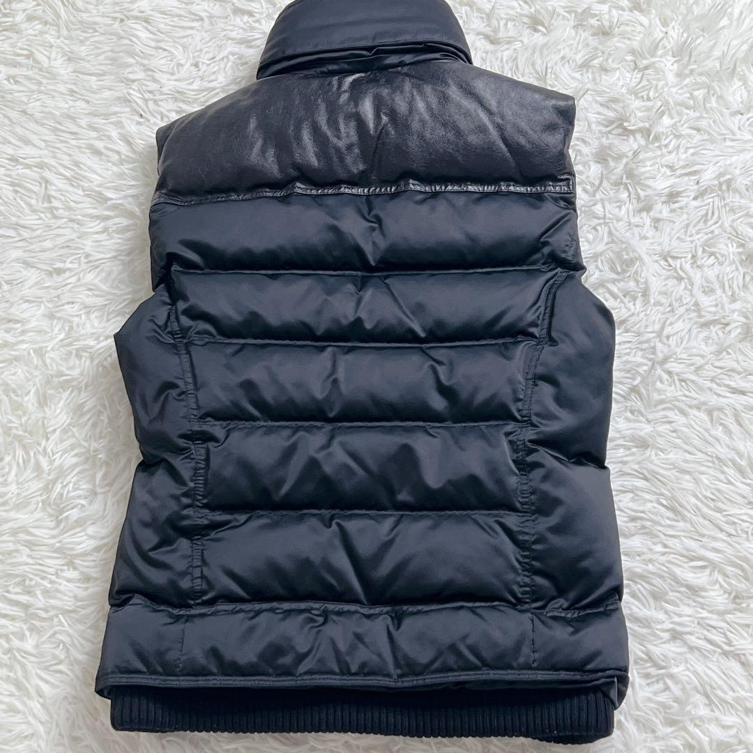 AKM ダウンベスト Y2K レザー切替 ギラつき 黒 カシミヤ混　アーカイブ