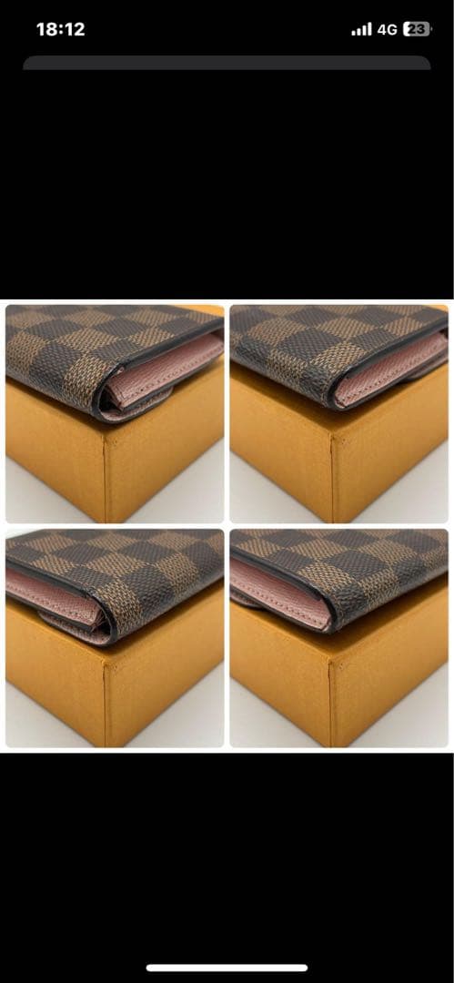 ルイヴィトン　ポルトモネロザリ　ダミエ　ローズバレリーヌ　折り財布