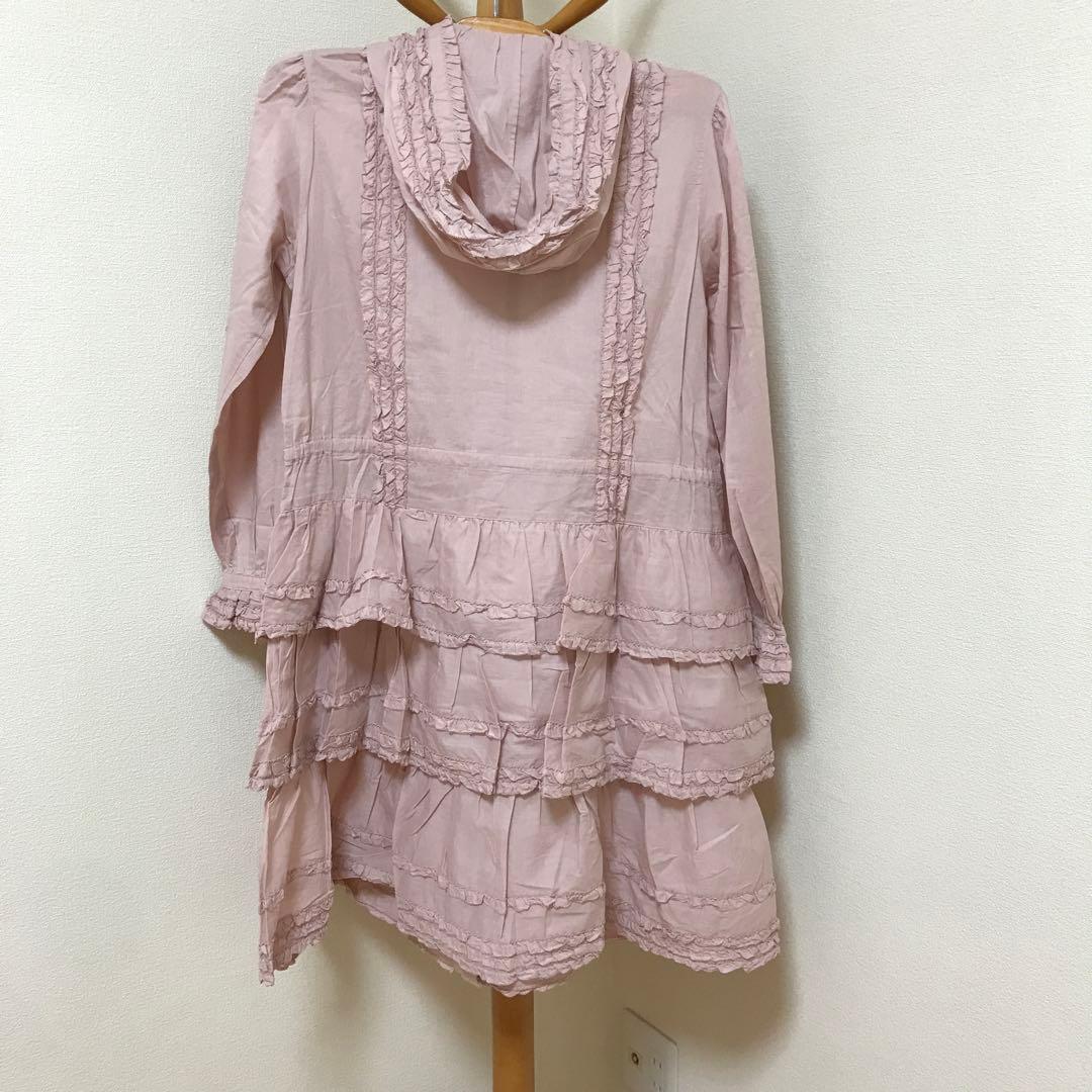 ピンクハウス　ピコフリル　フード付き　チュニックワンピース