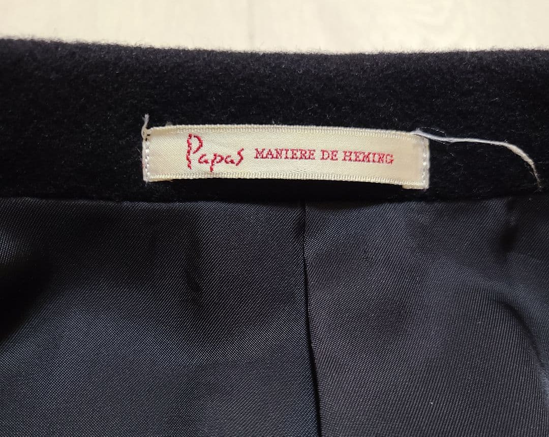 パパス　ブラック テーラードジャケット 2つボタン