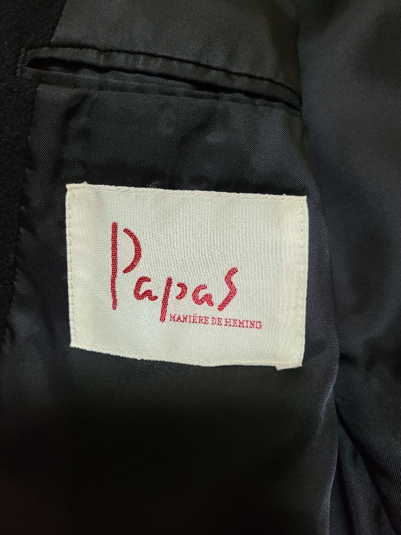 パパス　ブラック テーラードジャケット 2つボタン